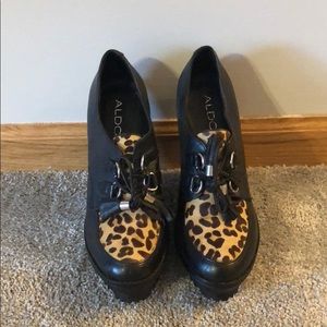 ALDO Leopard/black platform shoe